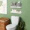 Sorbus Wood Floating Shelves for Wall - 16” Solid Wood Wall Shelves for Bathroom Decor, Books, Bedroom & Living Room - Set of 2 Black Wall Mounted Kitchen Shelves - Durable 100% Premium Solid Pine